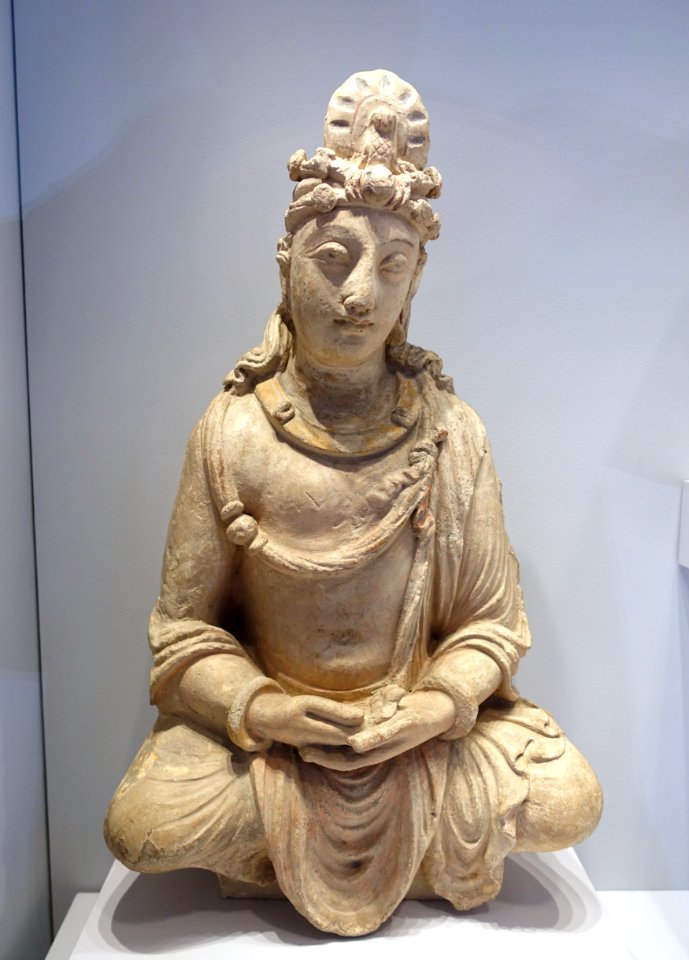 Seated Boddhisattva in Meditation, Gandhara, possibly from Hadda, Nangarhar province, Afghanistan, Kushan period, 2nd-4th century AD, stucco - Arthur M. Sackler Museum, Harvard University - DSC00824