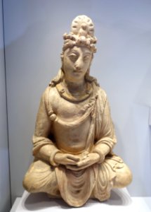 Seated Boddhisattva in Meditation, Gandhara, possibly from Hadda, Nangarhar province, Afghanistan, Kushan period, 2nd-4th century AD, stucco - Arthur M. Sackler Museum, Harvard University - DSC00824