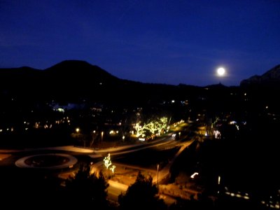 Sedona, Arizona, night time with Moon photo