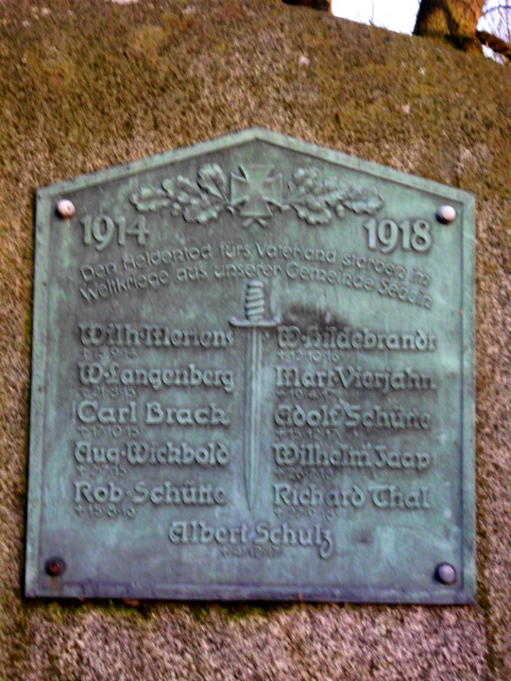 Seddin Gedenkstein Erster Weltkrieg 2