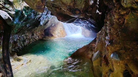 Section of Robber Cave Dehradun Uttarakhand India photo