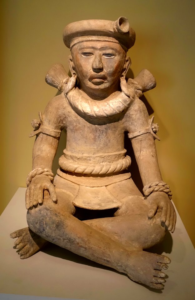 Seated figure, Veracruz, Mexico, 800-1200 AD, ceramic - Portland Art Museum - Portland, Oregon - DSC09169
