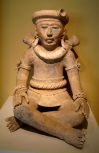 Seated figure, Veracruz, Mexico, 800-1200 AD, ceramic - Portland Art Museum - Portland, Oregon - DSC09169