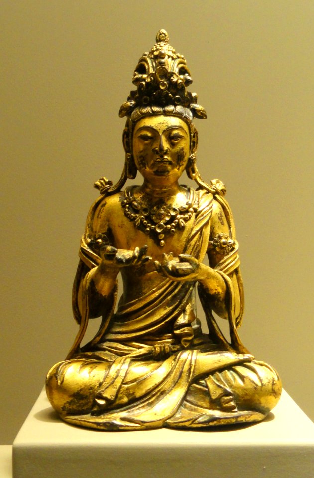 Seated Manjusri Bodhisattva, Chinese, Tang Dynasty or Five Dynasties, late 9th to early 10th century - Nelson-Atkins Museum of Art - DSC09127