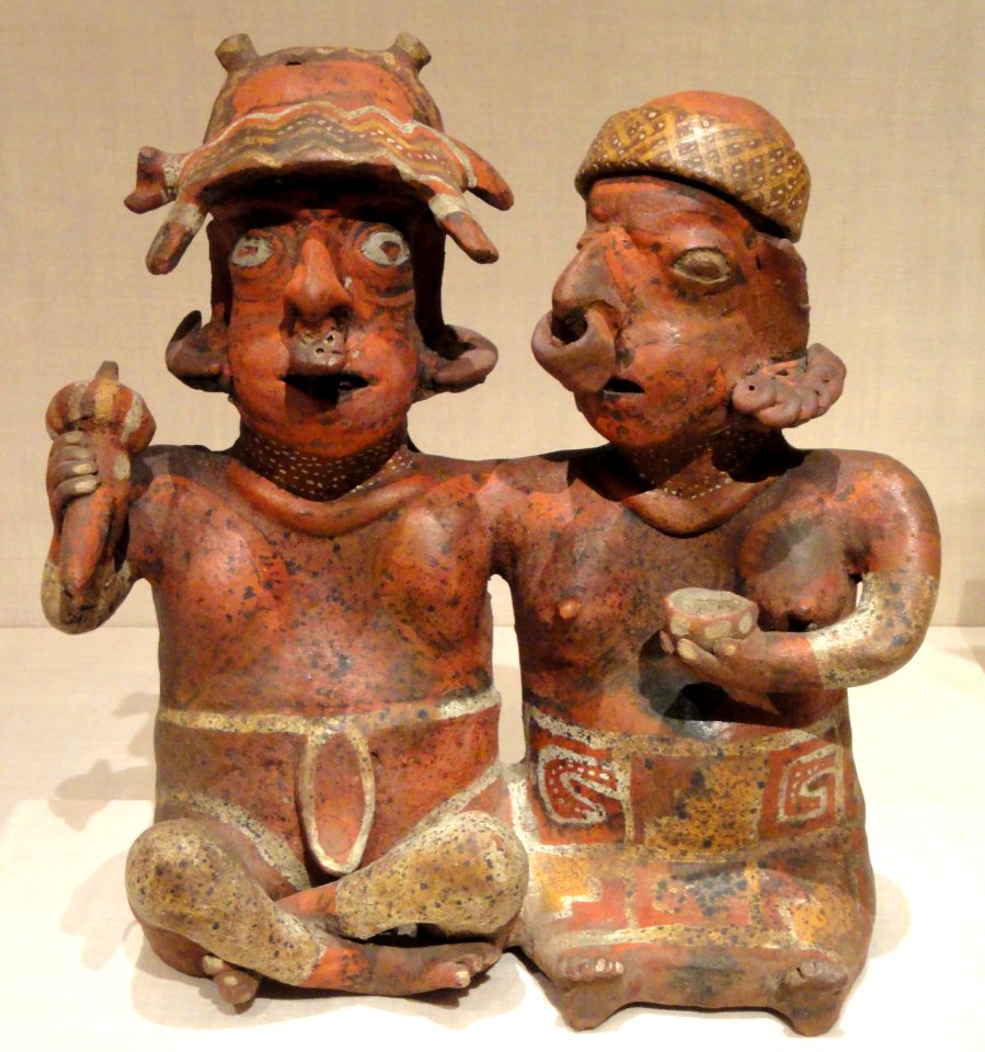 Seated Joined Couple, 200-300 AD, Nayarit, Nayarit, Mexico, ceramic and pigment - Art Institute of Chicago - DSC00305
