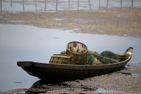 The boat outdoor catching fish