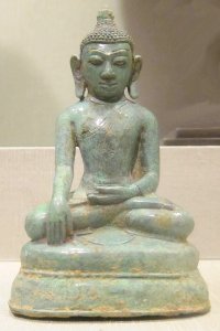 Seated Buddha, Myanmar (Burma), Ava dynasty, c. 14th century, bronze, HAA