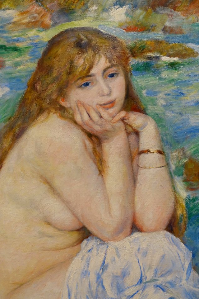 Seated Bather by Pierre-Auguste Renoir, detail, c. 1883-1884, oil on canvas - Fogg Art Museum, Harvard University - DSC00723