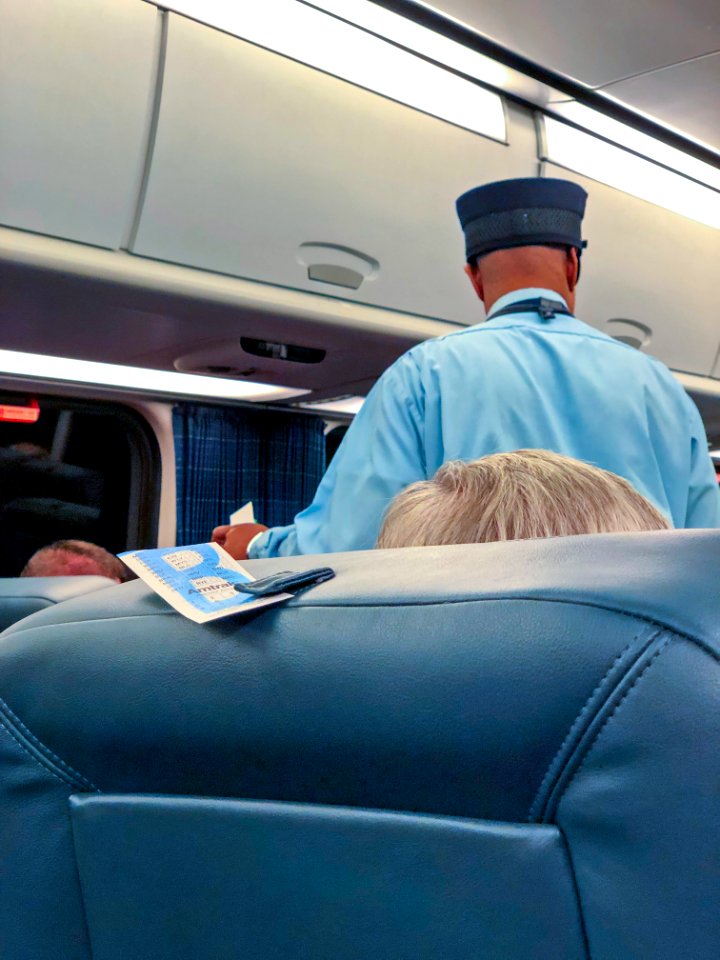 Seat Check on Amtrak Acela Train