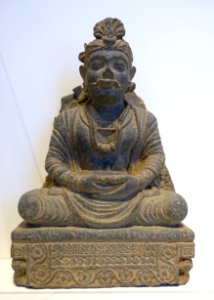 Seated Bodhisattva, Gandhara, 3rd or 4th century AD, gray schist - John and Mable Ringling Museum of Art - Sarasota, FL - DSC00670 photo