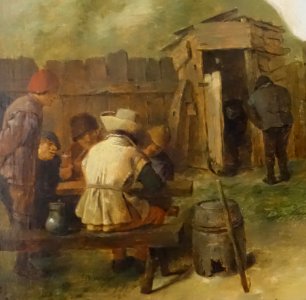 Seated Drinkers by Adriaen Brouwer - detail