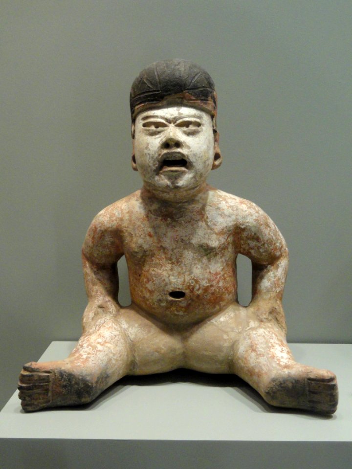 Seated Figure, 1100-800 BC, Olmec style, Morelos or Puebla, Mexico, earthenware with traces of black & white slips - Gardiner Museum, Toronto - DSC01109
