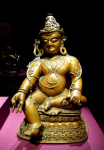 Seated figure of Jambhala, Western Tibet, 1200s AD, bronze, traces of paint - Arthur M. Sackler Gallery - DSC05162