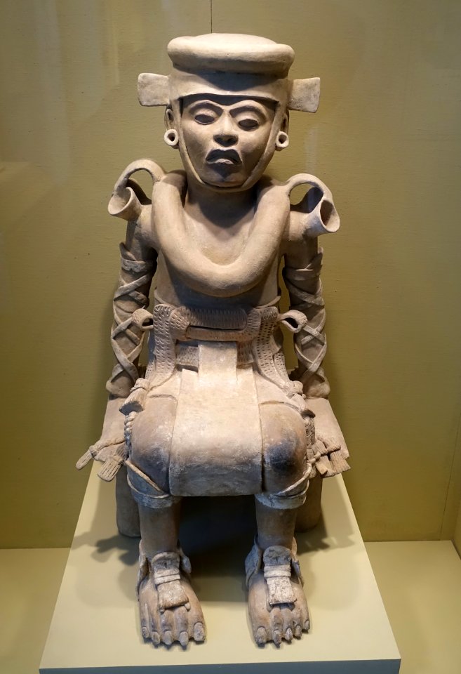 Seated figure, Veracruz, Mexico, 800-1200 AD, ceramic - Portland Art Museum - Portland, Oregon - DSC09153