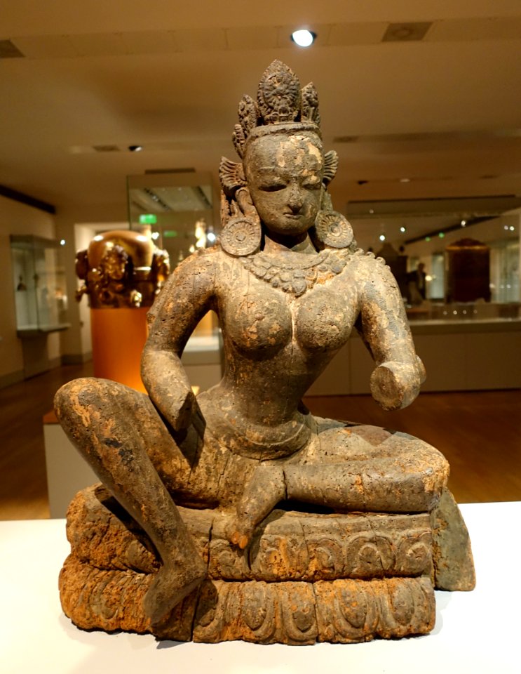 Seated goddess, Nepal, 15th-16th century AD, wood - Ethnological Museum, Berlin - DSC01818