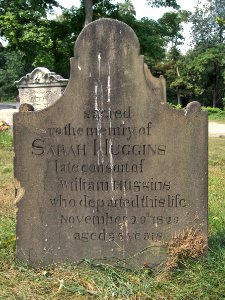 Sarah Huggins Tombstone, Hiland Cemetery, 2015-08-17, 02