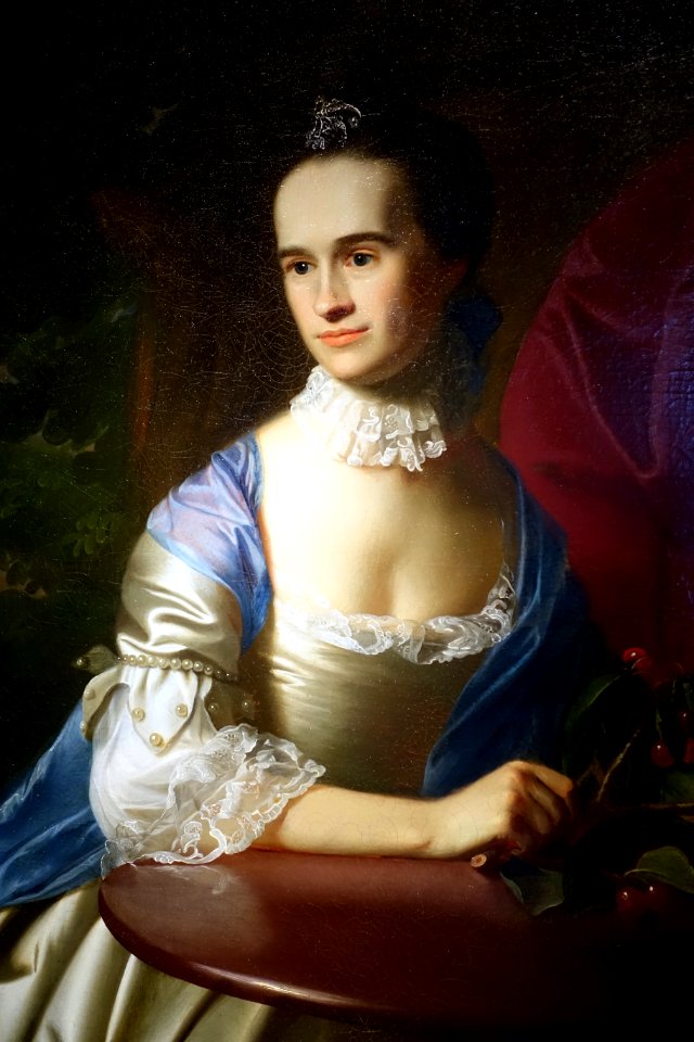 Sarah Erving Waldo by John Singleton Copley, detail, c. 1765, oil on canvas - Peabody Essex Museum - DSC06948