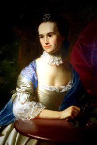 Sarah Erving Waldo by John Singleton Copley, detail, c. 1765, oil on canvas - Peabody Essex Museum - DSC06948