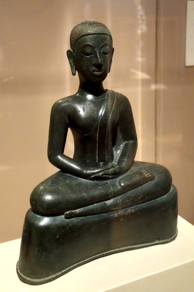 Seated Monk, Thailand, Ayutthaya Period, 1351-1767, bronze and lacquer - Chazen Museum of Art - DSC01700