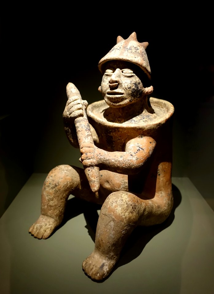 Seated warrior figure, Jalisco state, 100 BC to 250 AD, ceramic and slip - Dallas Museum of Art - DSC04601