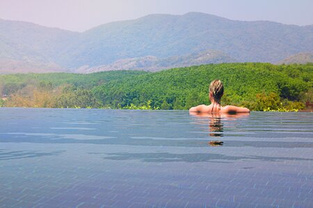 Swimming pool woman swim