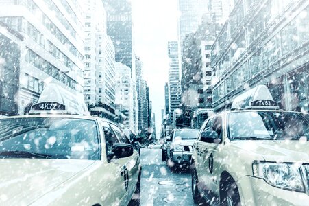 Yellow cab building traffic