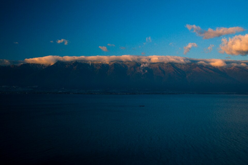 Snow mountain twilight the atmosphere