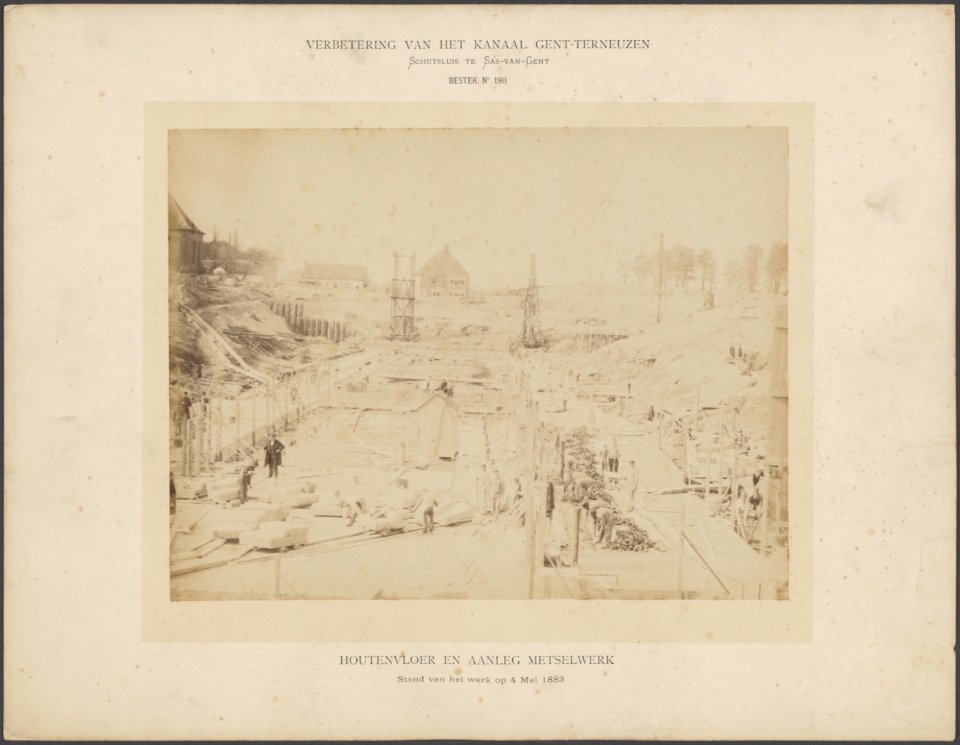 Schutsluis te Sas van Gent, bestek No 190. Houten vloer en aanleg metselwerk, Bestanddeelnr 868