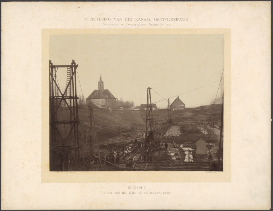 Schutsluis te Sas van Gent, bestek No 190. Sluisput. Stand van het werk, Bestanddeelnr 865