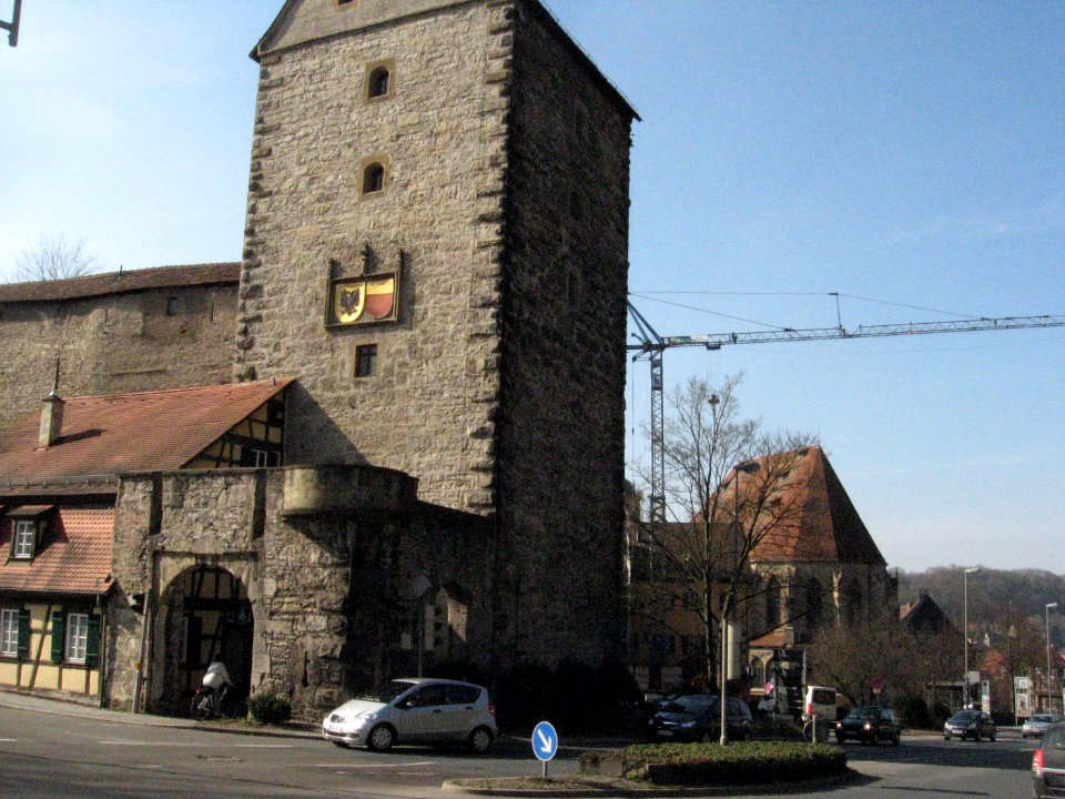 Schwäbisch Hall, Langenfelder Tor, Blick nach W