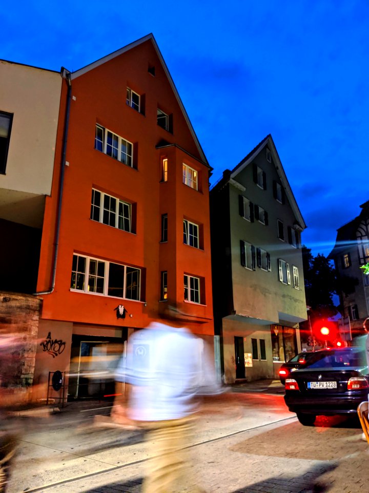 Schwarzes Schaf in Tübingen von außen