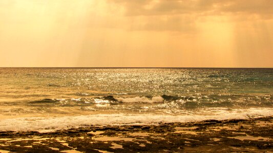 Seascape afternoon sunlight