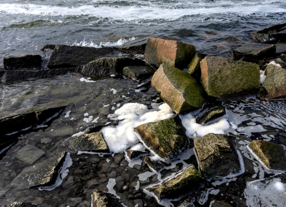 Sea foam among rocks in Loddebo 2