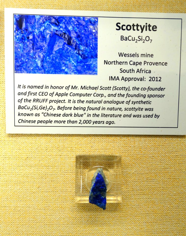 Scottyite, Wessels Mine, Northern Cape Province, South Africa - University of Arizona Mineral Museum - University of Arizona - Tucson, AZ - DSC08552