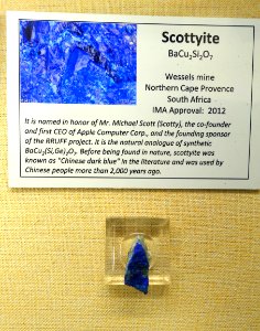 Scottyite, Wessels Mine, Northern Cape Province, South Africa - University of Arizona Mineral Museum - University of Arizona - Tucson, AZ - DSC08552