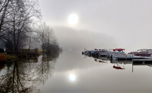 Water landscape fog photo