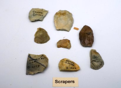 Scrapers - Paleo-Indian collection - Robbins Museum - Middleborough, Massachusetts - DSC03776