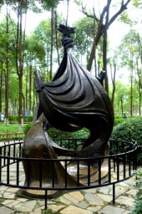 Sculpture - Du Fu Thatched Cottage - Chengdu, Sichuan, China - DSC04862