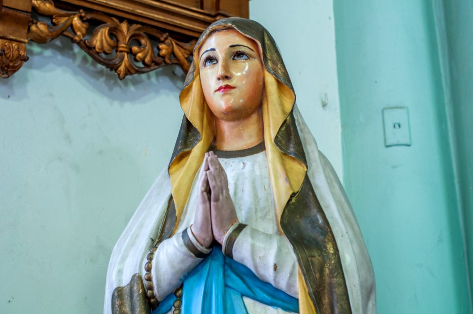 Sculpture of Virgin in Santa Barbara Church