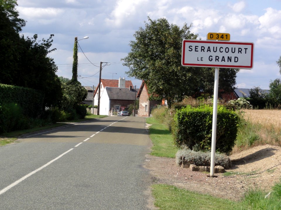 Seraucourt-le-Grand (Aisne) city limit sign
