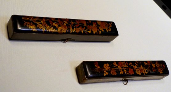 Scroll boxes with autumn grass design, Azuchi-Momoyama to Edo period, 1500s-1600s AD, maki-e lacquer - Tokyo National Museum - Ueno Park, Tokyo, Japan - DSC08739