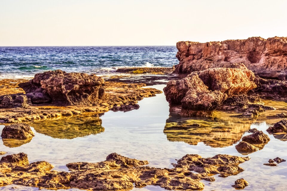 Landscape rock formation reflection photo