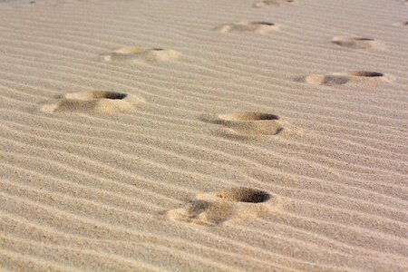 Beach footprint footprints in the sand