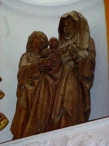 Serques (Pas-de-Calais) église, Statue Ste Anne Marie et Jésus