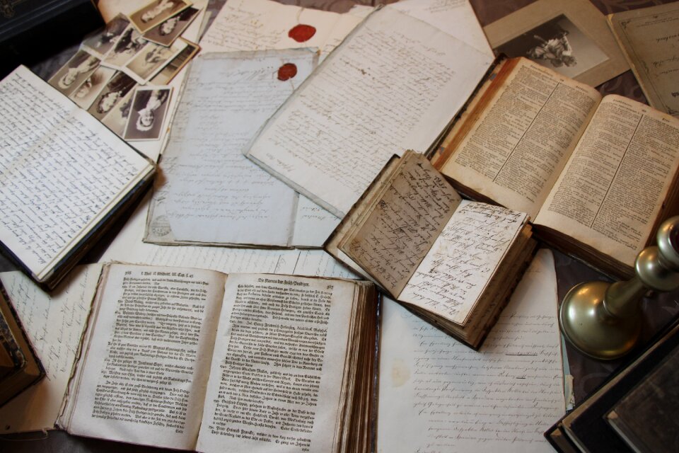 Old books font paper