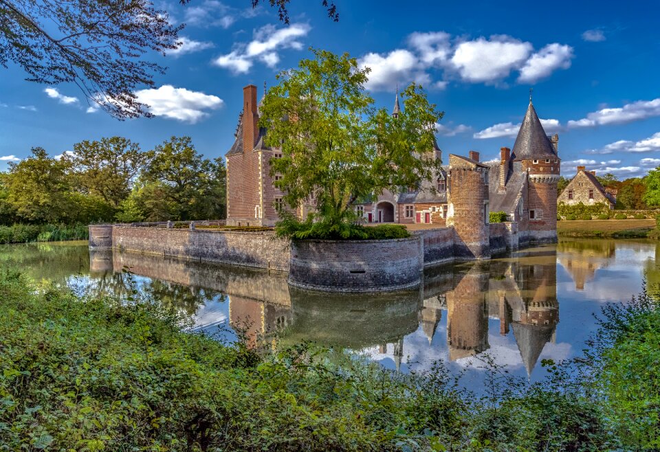 Castle of the mill france reflection landscape