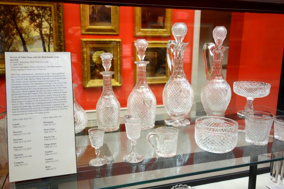 Service of Table Glass with the Weld Family Arms (partial), probably New York City area, c. 1840-1859, lead glass owned by Erastus Corning I and wife Harriet Weld - Albany Institute of History and Art - DSC08164