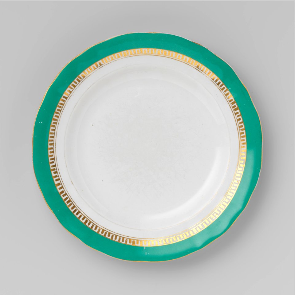 Servies met groen-gouden bies (1865), Petrus Regout & Co (1)