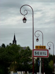 Seuil (Ardennes) city limit sign