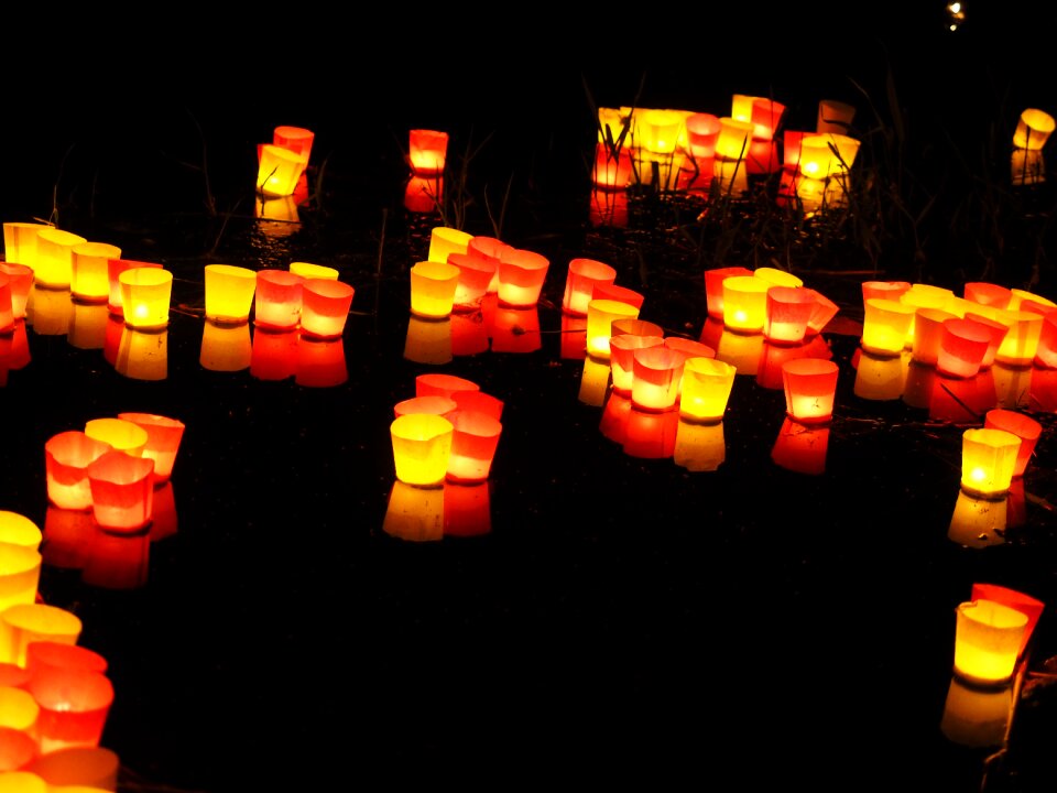 Festival of lights floating candles red